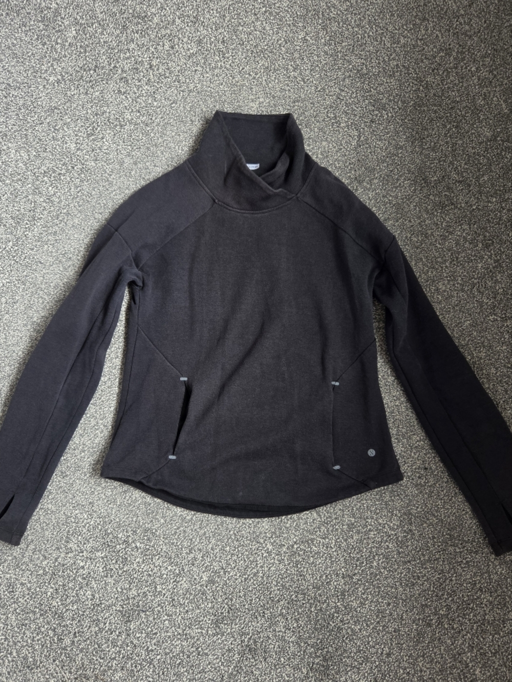 Black Pullover Sweater with Funnel Neck